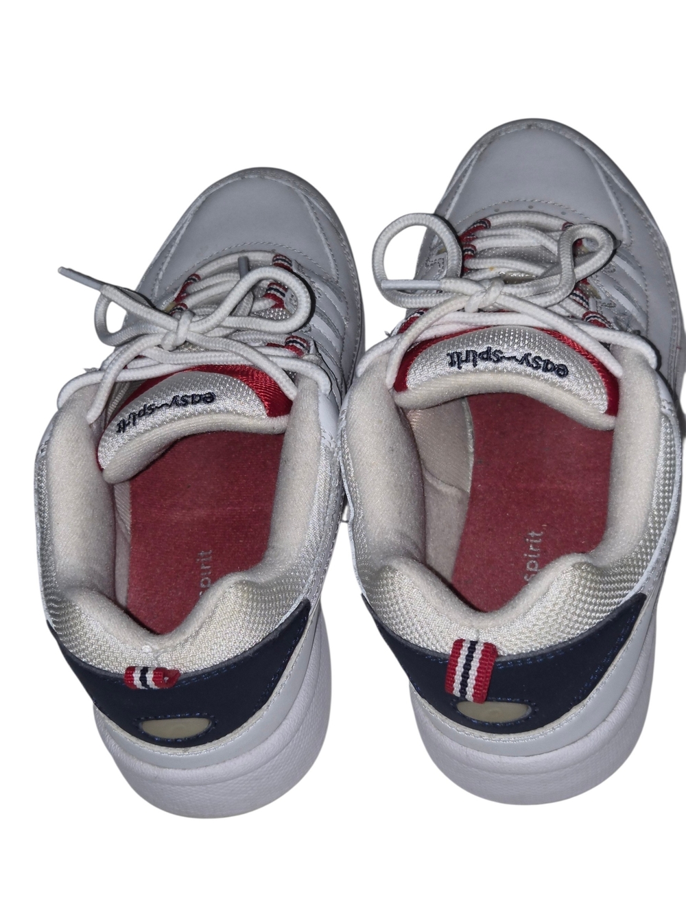 Ladies White and Navy Go Walk  Sneakers - Easy Spirit